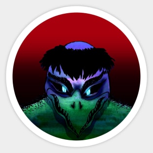 Kappa the mischievous river demon - red sun background Sticker